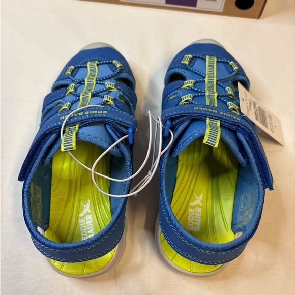 Eddie Bauer Kids Blue and Lime Active Sandals Adjustable Fit - Picture 3 of 6